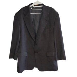 Perlis New Orleans  Mens Suit Jacket Sports Coat 46R Black Textured Material